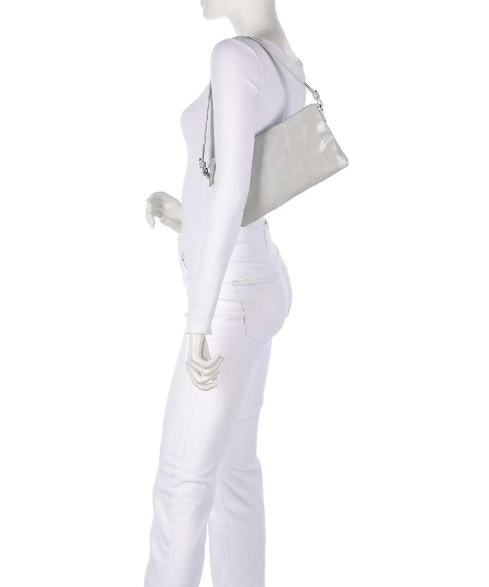 Alice Crinkle Schultertasche fein genarbtes Rindsleder hellgrau