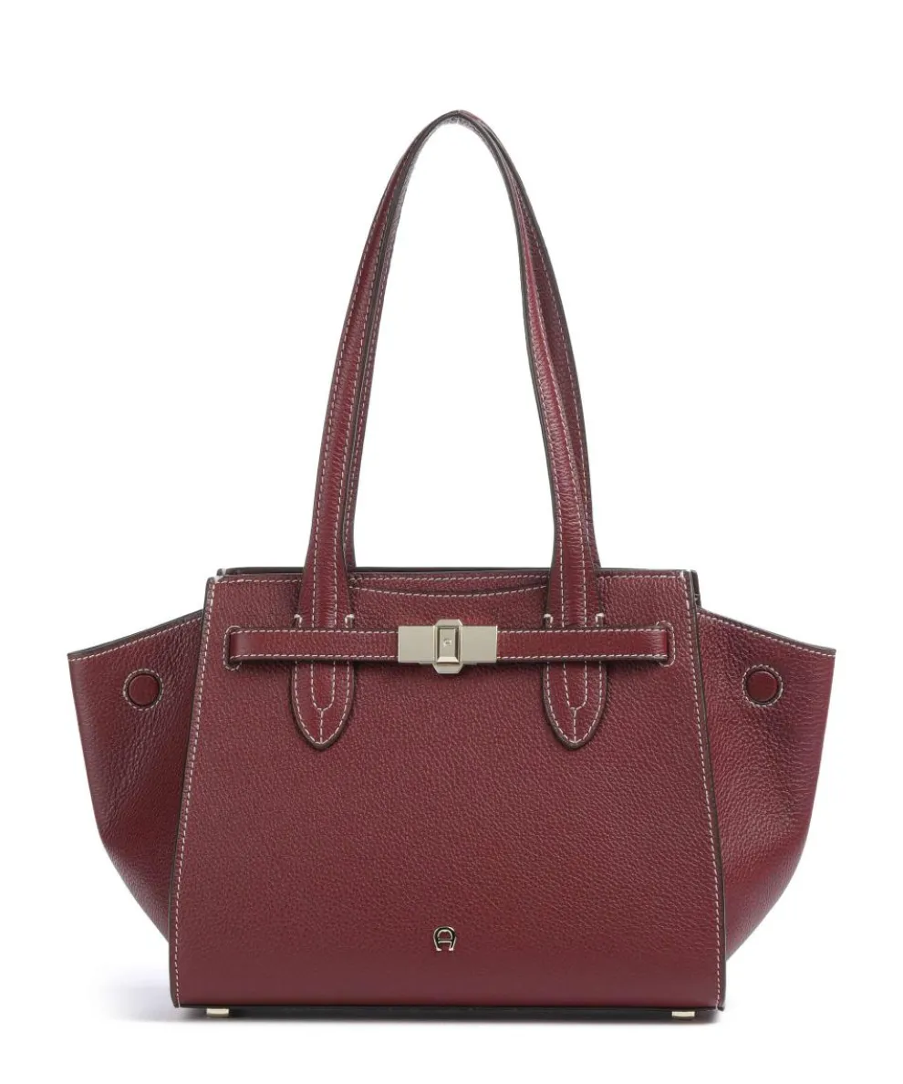 Farah M Schultertasche genarbtes Rindsleder wein