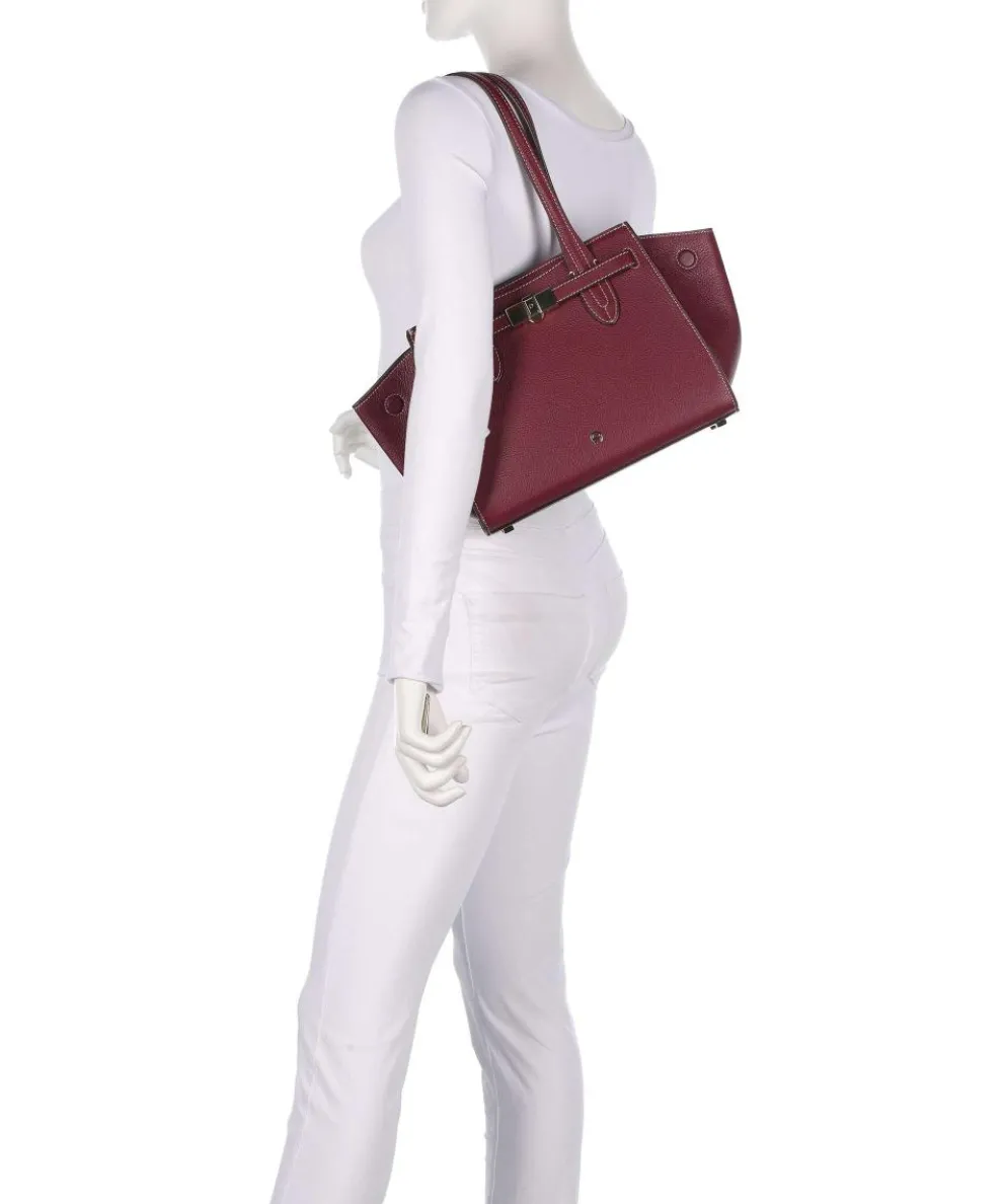 Farah M Schultertasche genarbtes Rindsleder wein
