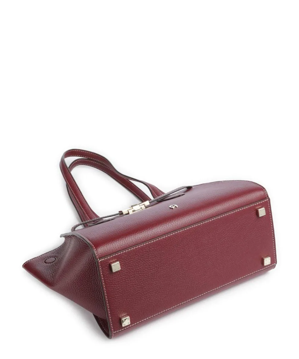 Farah M Schultertasche genarbtes Rindsleder wein