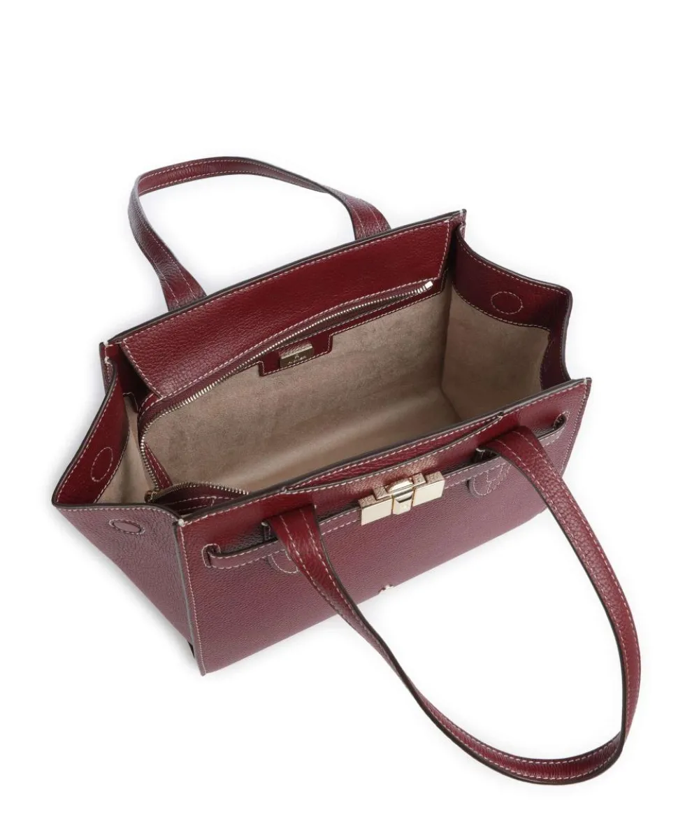 Farah M Schultertasche genarbtes Rindsleder wein