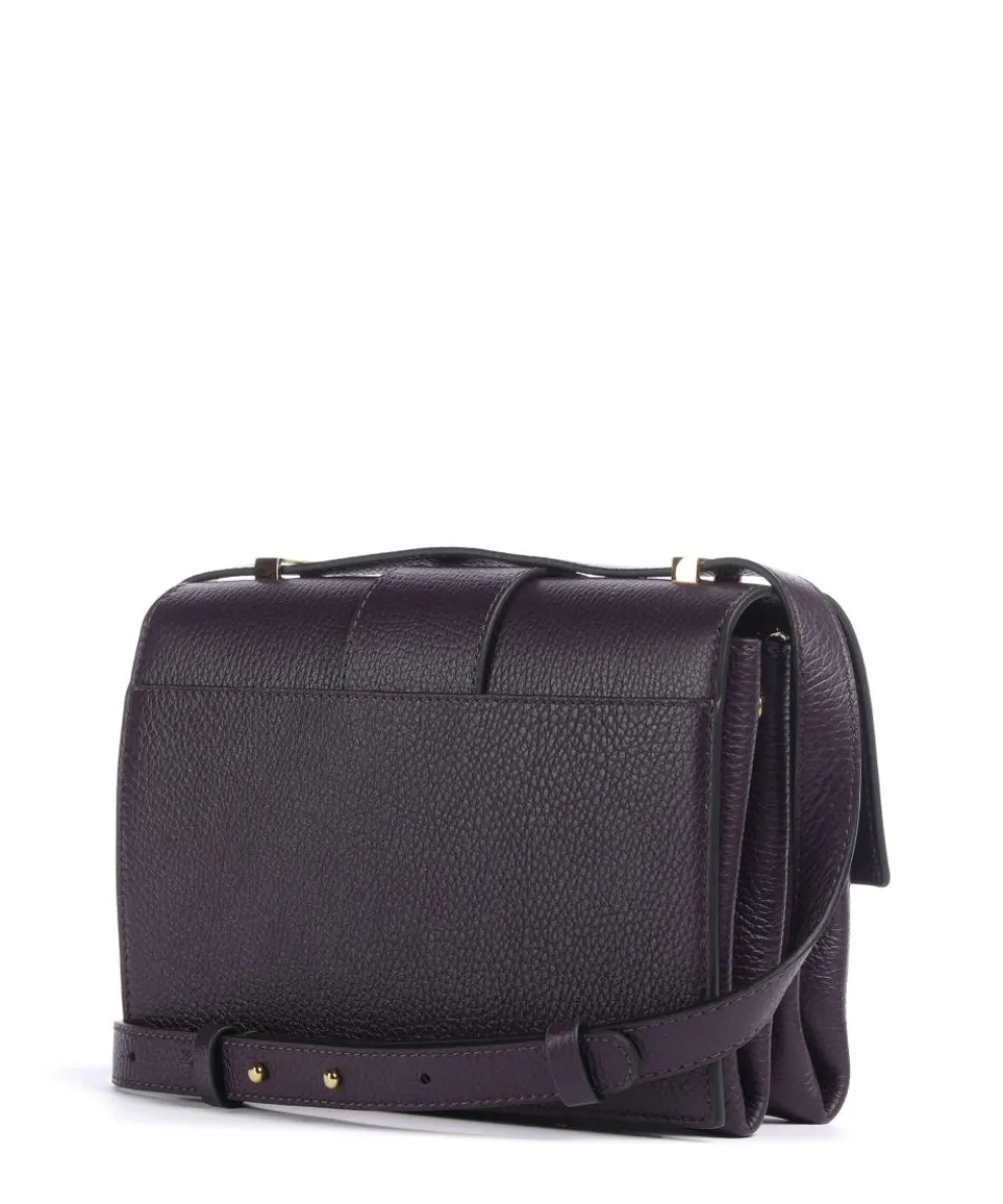 Arlettis Schultertasche genarbtes Leder pflaume