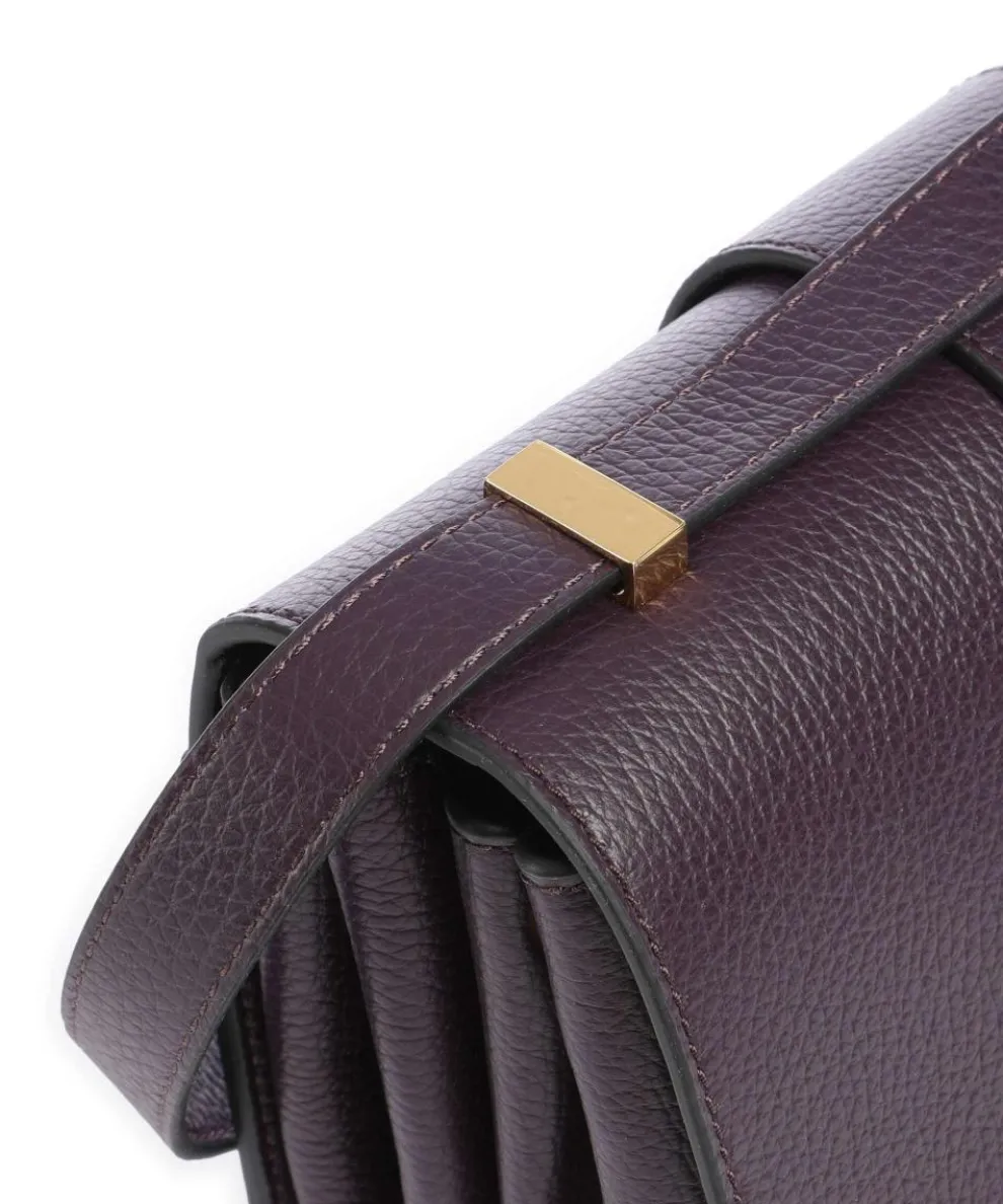 Arlettis Schultertasche genarbtes Leder pflaume