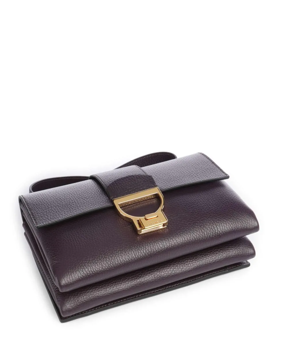 Arlettis Schultertasche genarbtes Leder pflaume