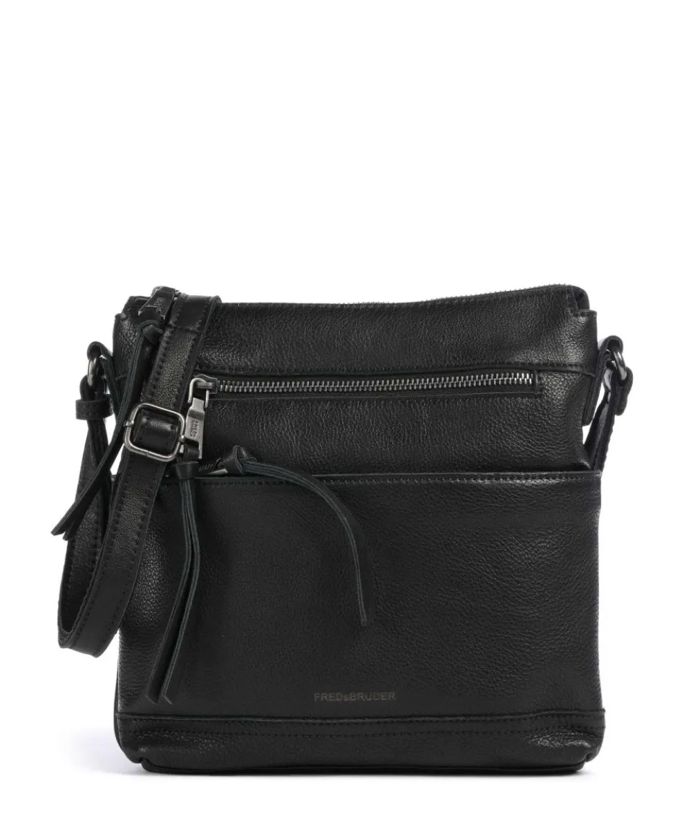 My old Friend Umhängetasche genarbtes Leder schwarz