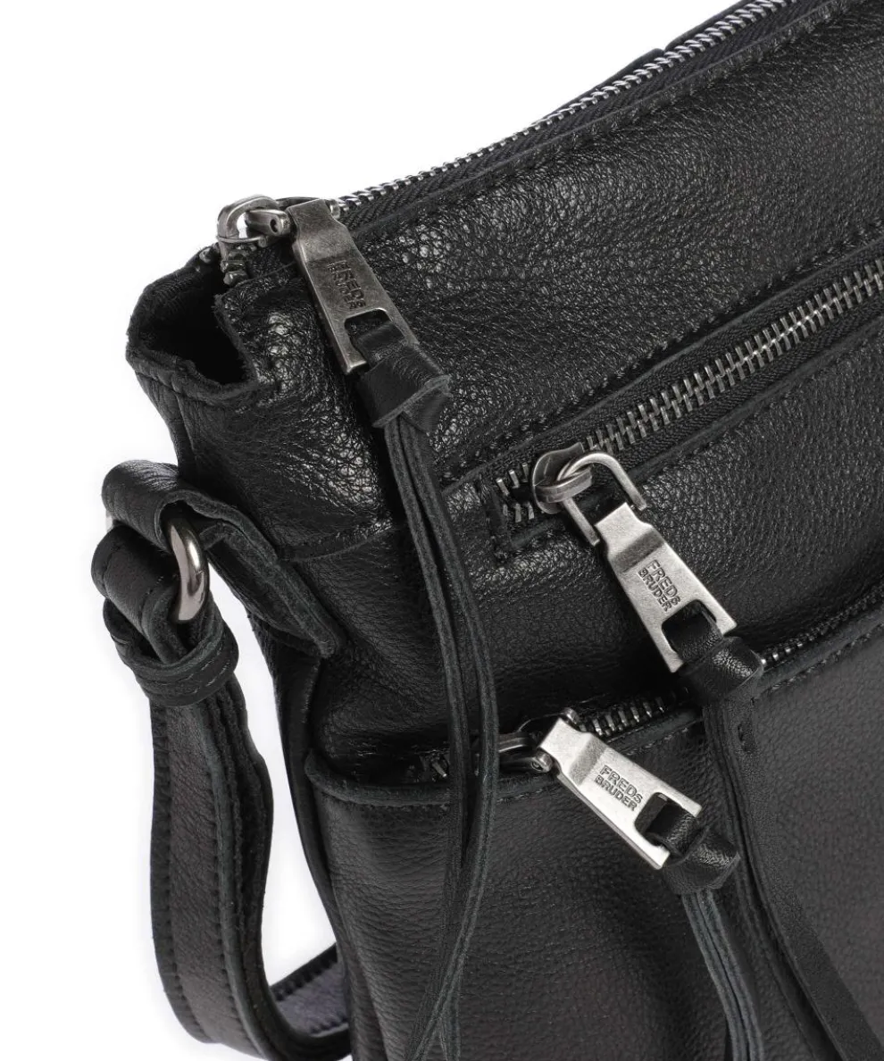 My old Friend Umhängetasche genarbtes Leder schwarz