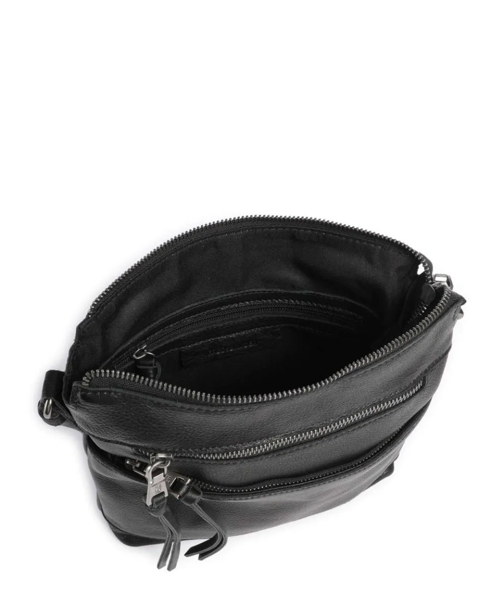 My old Friend Umhängetasche genarbtes Leder schwarz