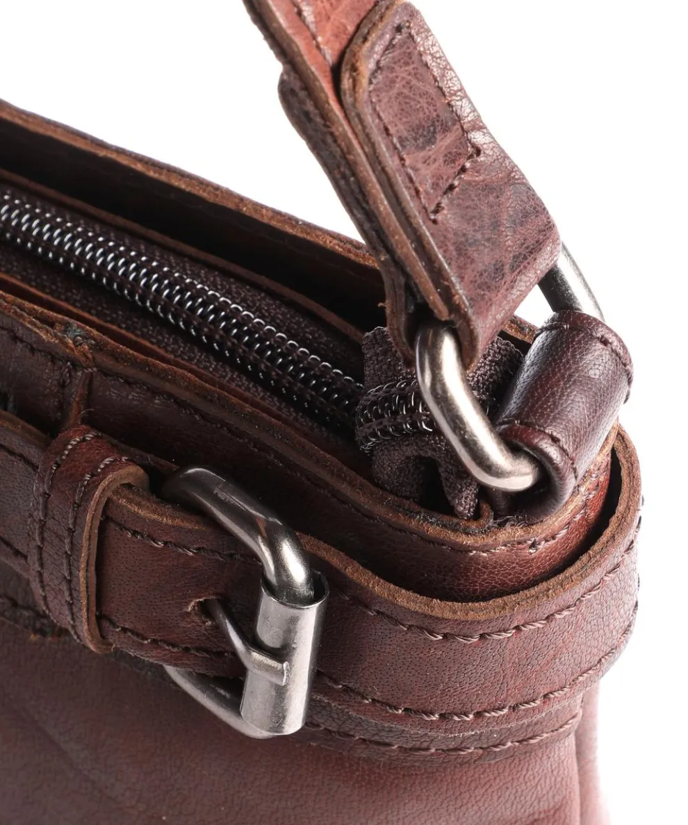 Bronco Umhängetasche Leder dunkelbraun