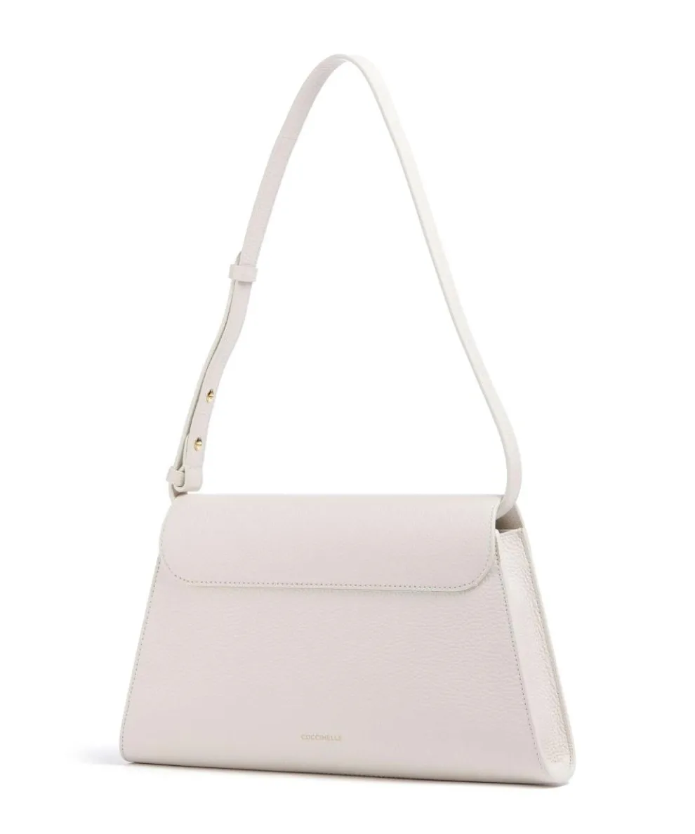 Dew Schultertasche genarbtes Leder weiß