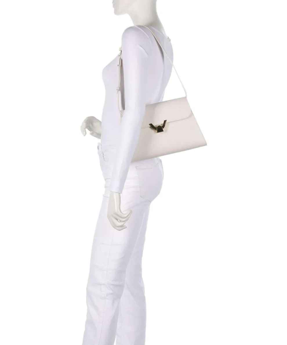 Dew Schultertasche genarbtes Leder weiß