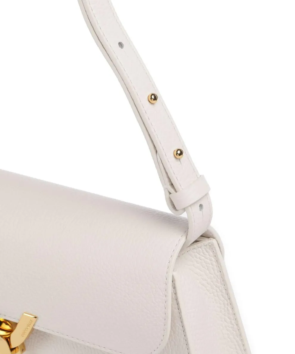 Dew Schultertasche genarbtes Leder weiß