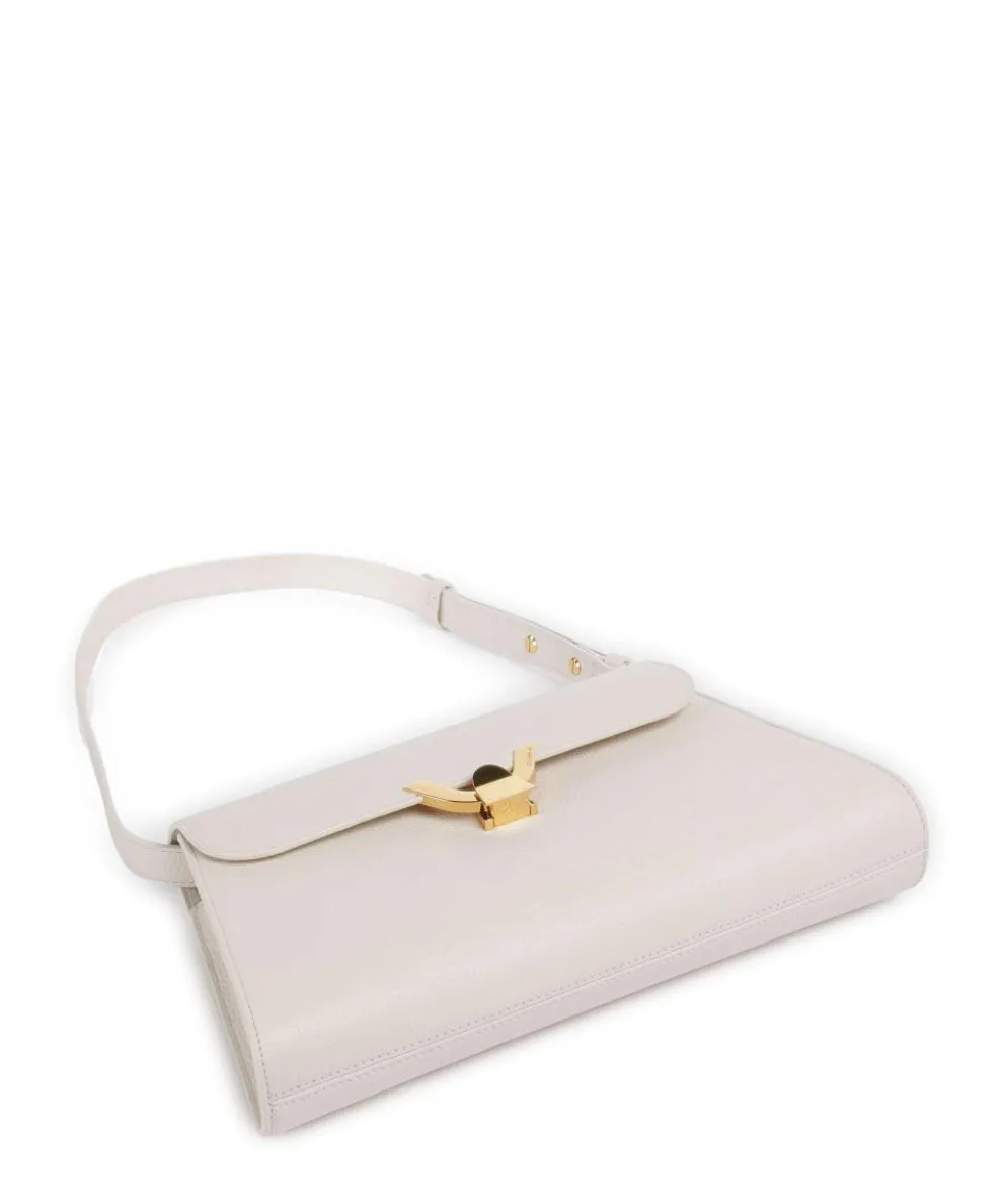 Dew Schultertasche genarbtes Leder weiß