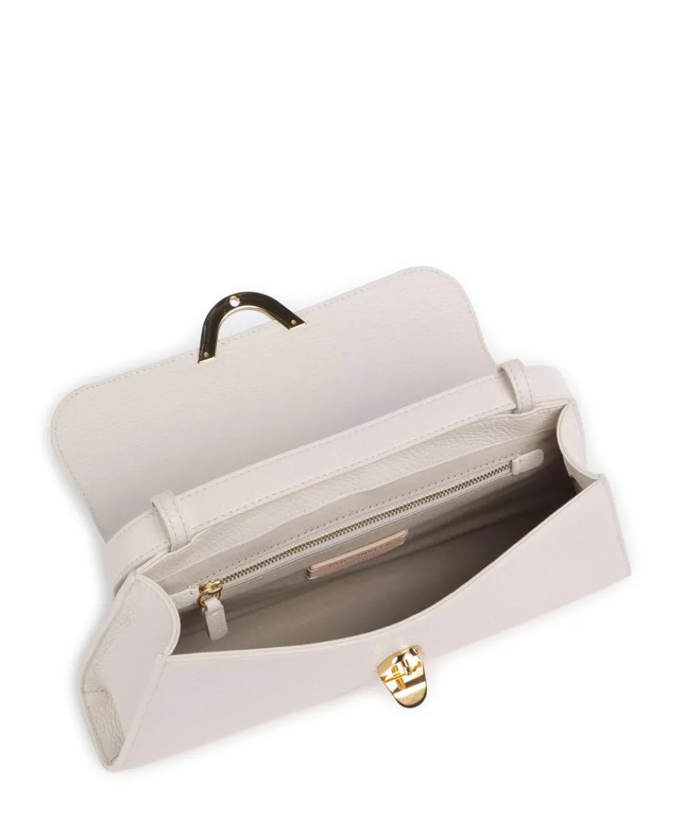 Dew Schultertasche genarbtes Leder weiß