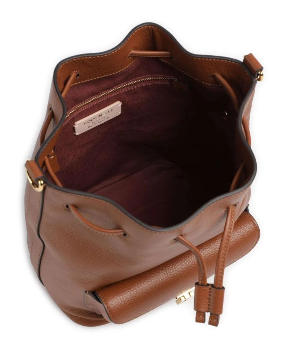 Beat Generation Bucket bag genarbtes Rindsleder braun