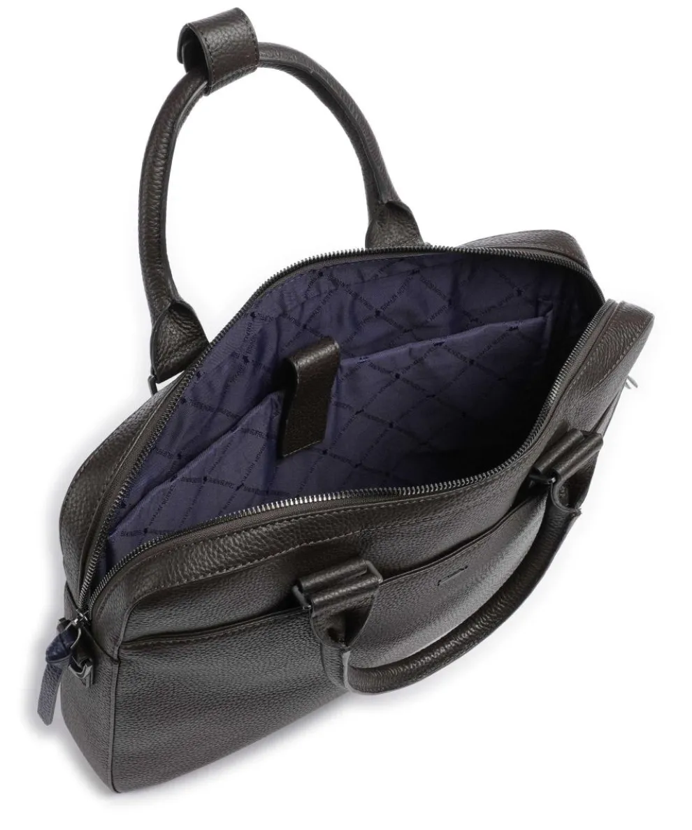 Novara Aktentasche 15″ genarbtes Rindsleder dunkelbraun