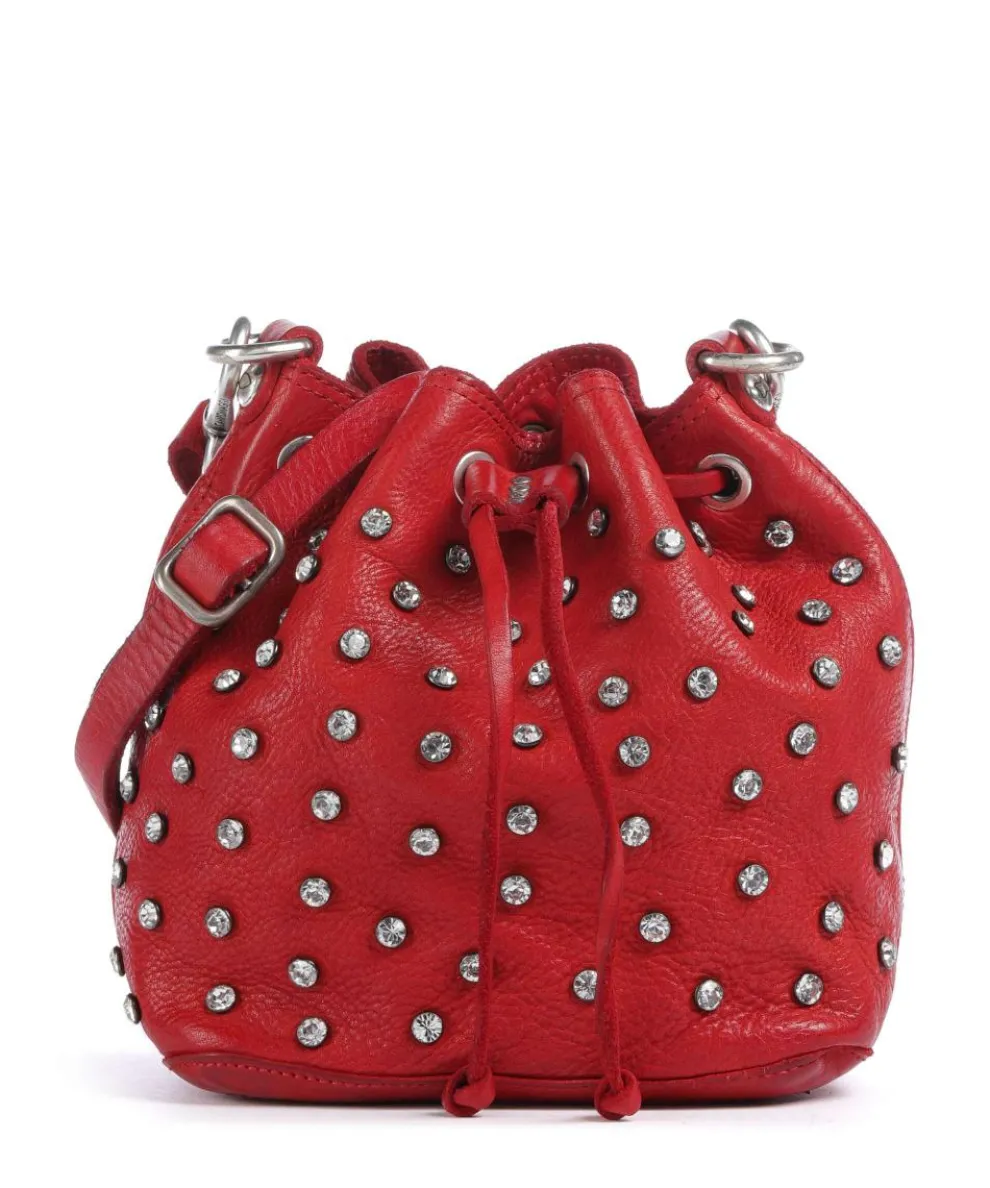 Bucket bag Rindsleder rot