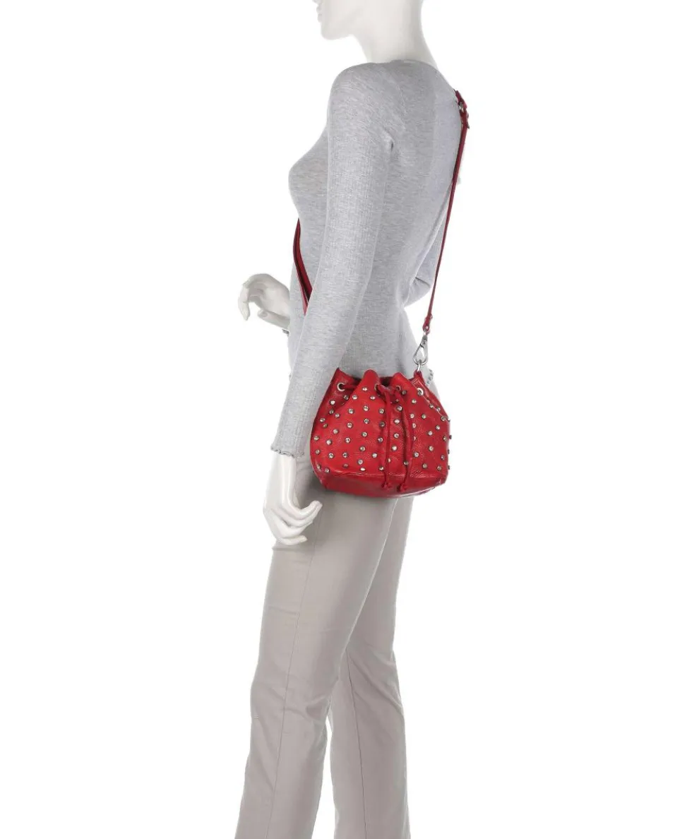 Bucket bag Rindsleder rot