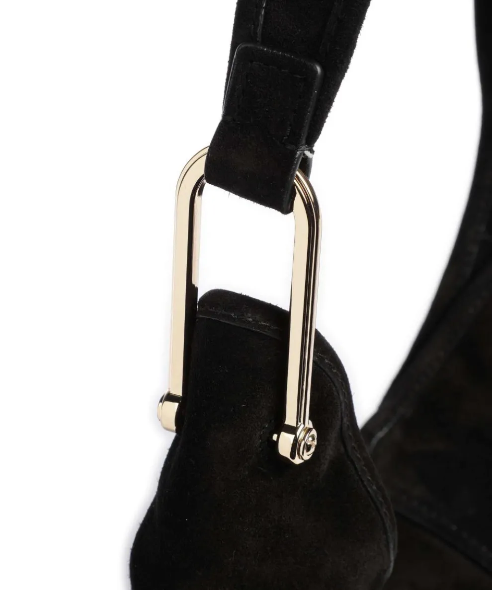 Sonny Beuteltasche aufgerautes Kalbsleder schwarz