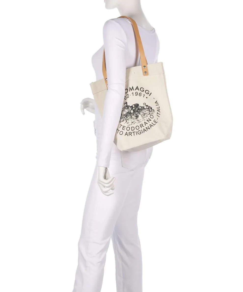 Schultertasche Canvas creme