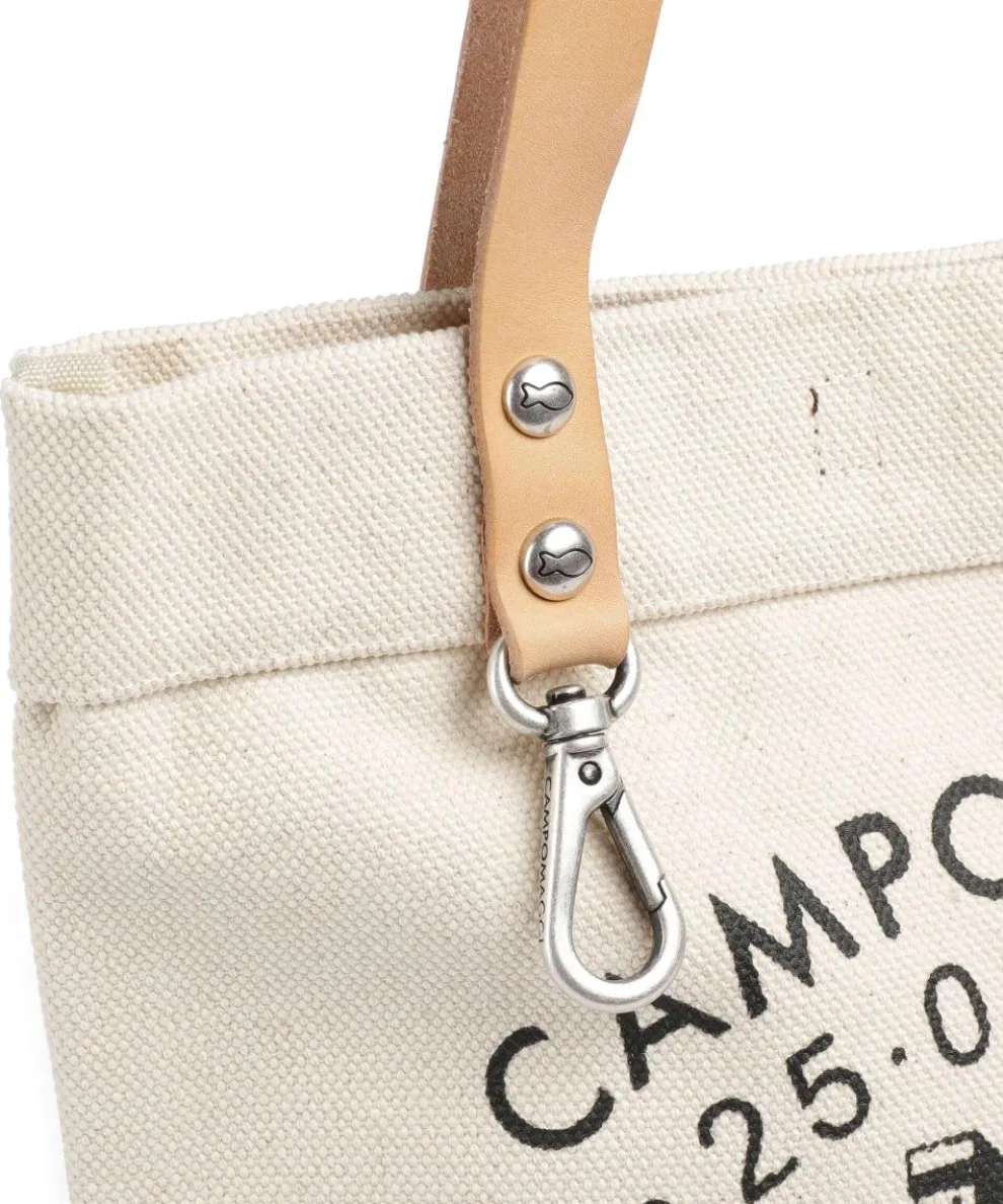 Schultertasche Canvas creme