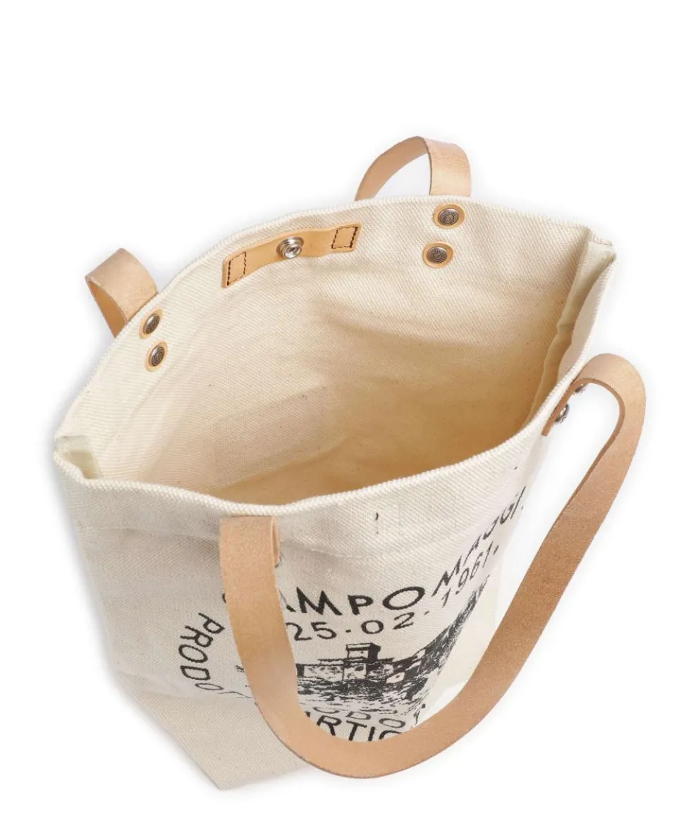 Schultertasche Canvas creme