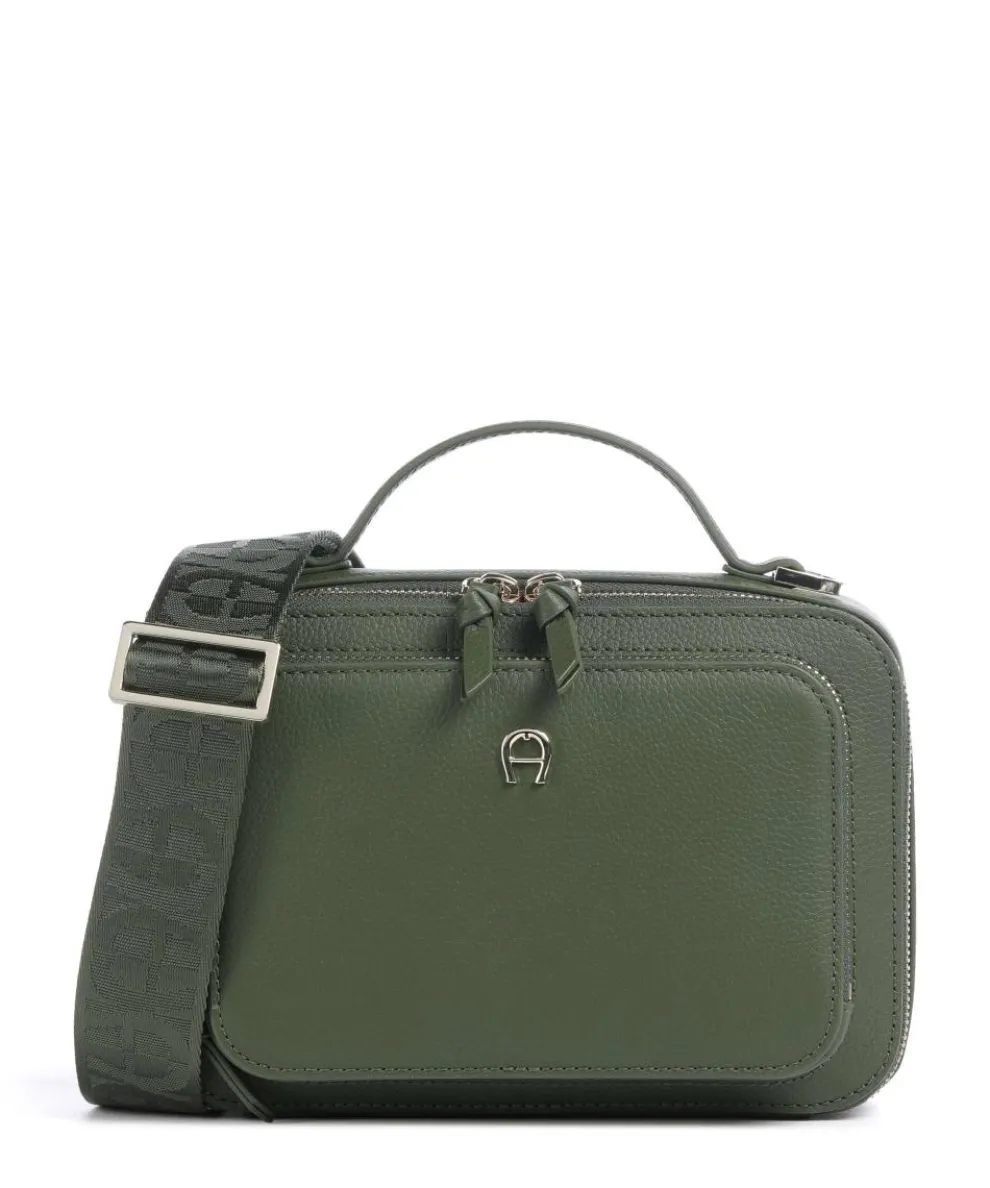 Zita S Umhängetasche genarbtes Rindsleder dunkelgrün