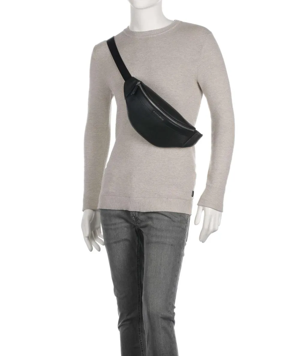 Greyson Gürteltasche genarbtes Rindsleder schwarz