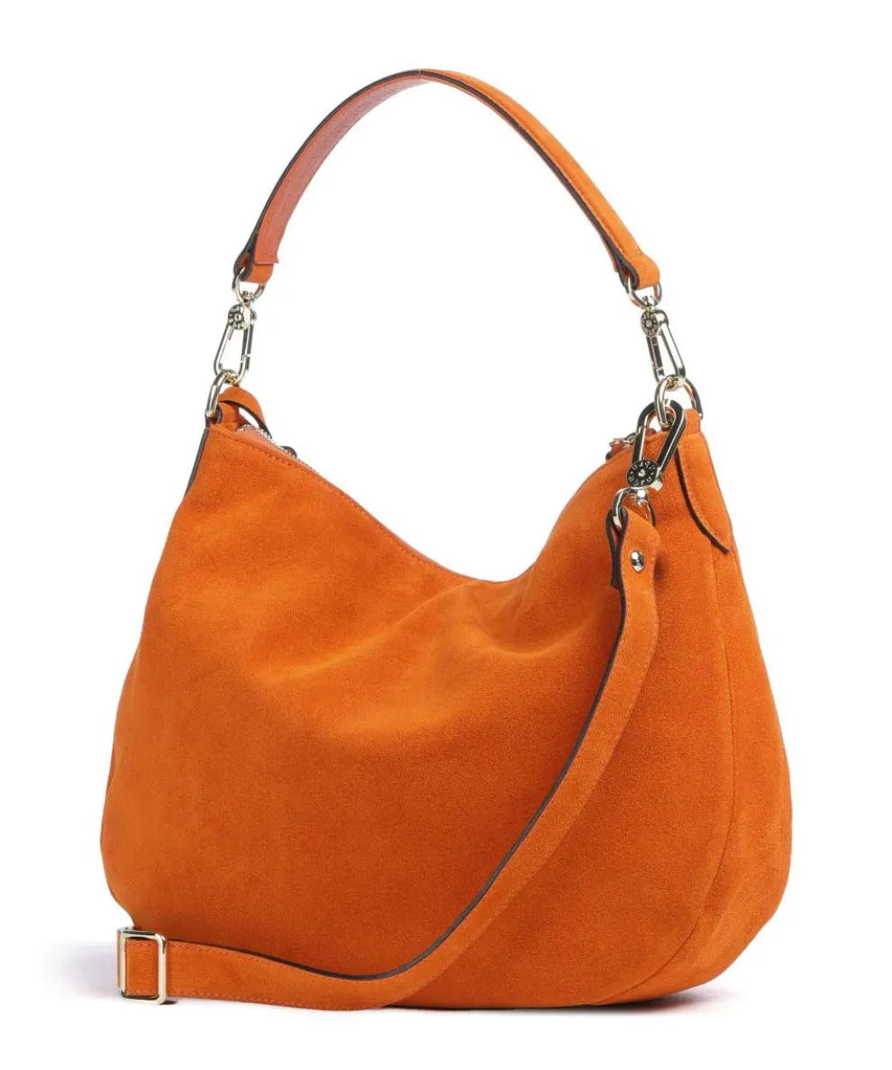Suede Juna Beuteltasche aufgerautes Rindsleder orange