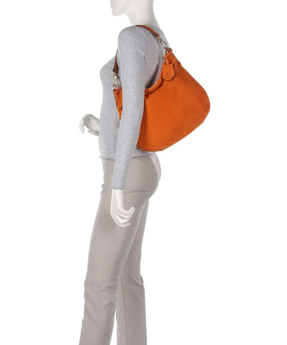 Suede Juna Beuteltasche aufgerautes Rindsleder orange