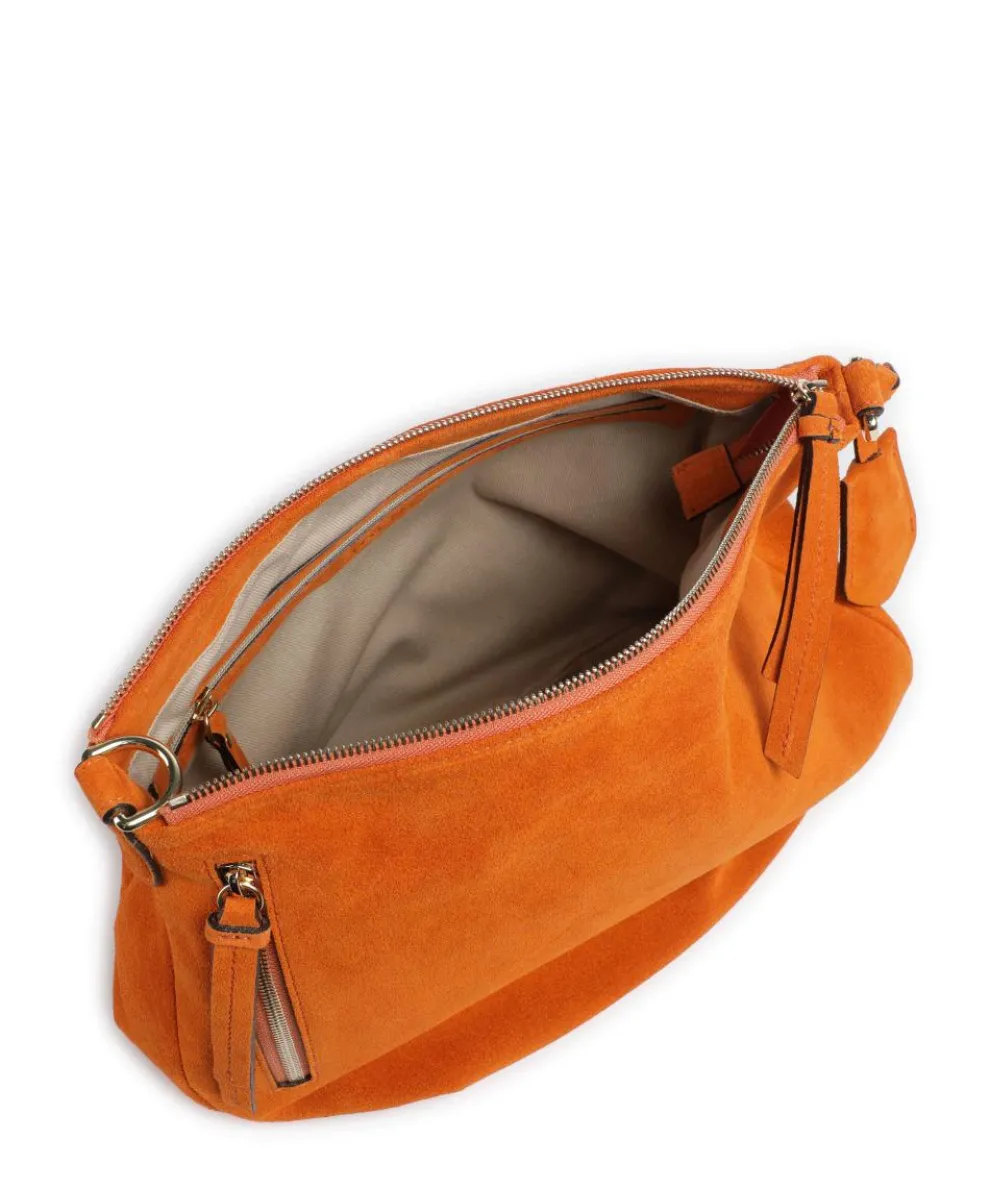 Suede Juna Beuteltasche aufgerautes Rindsleder orange