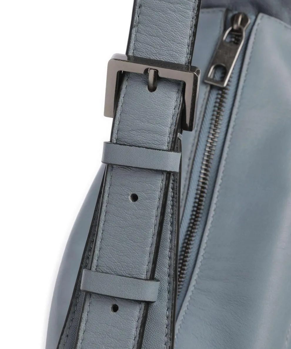 Sky Sheep Natural S Schultertasche Schafsleder blaugrau