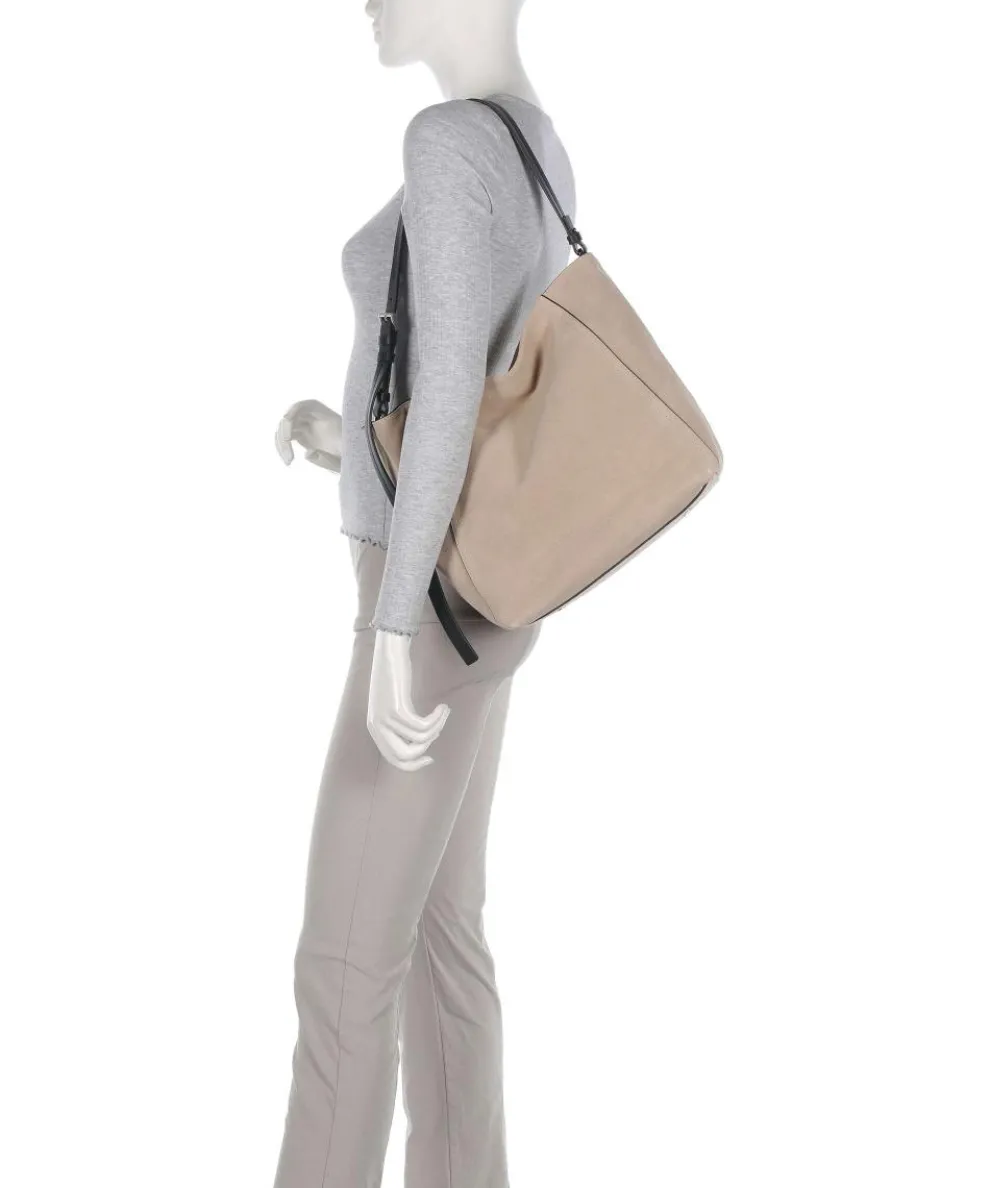 Chudy Suede M Beuteltasche aufgerautes Leder beige