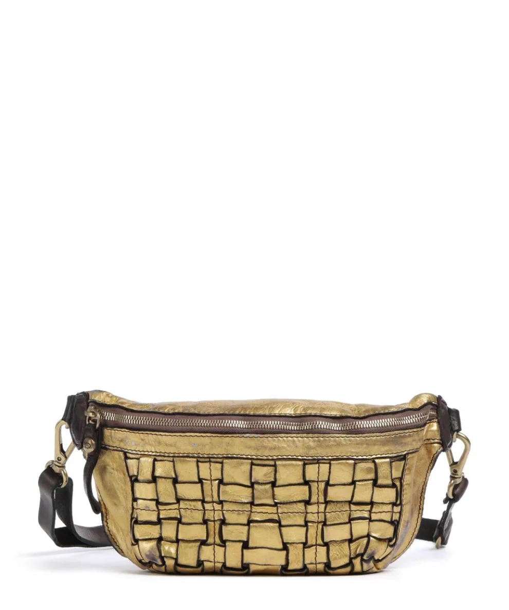 Gürteltasche genarbtes Rindsleder gold