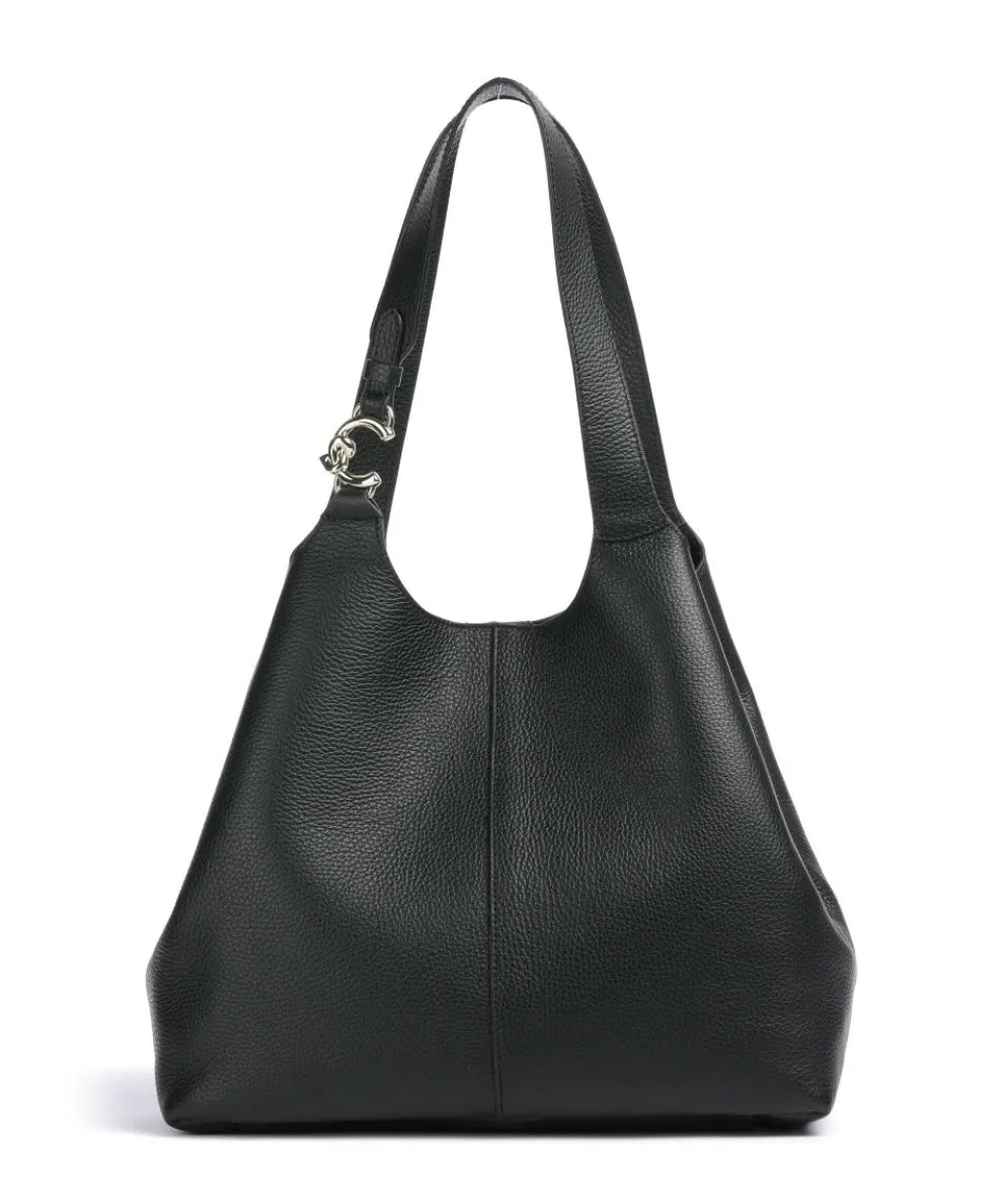 C-Easy Beuteltasche genarbtes Leder schwarz