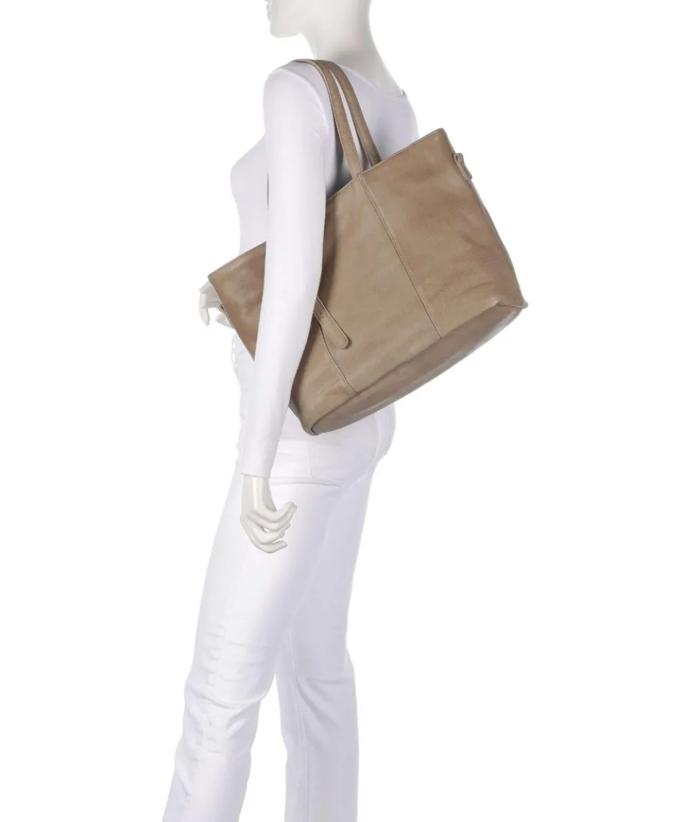 Reversible Shopper genarbtes Leder hellbraun