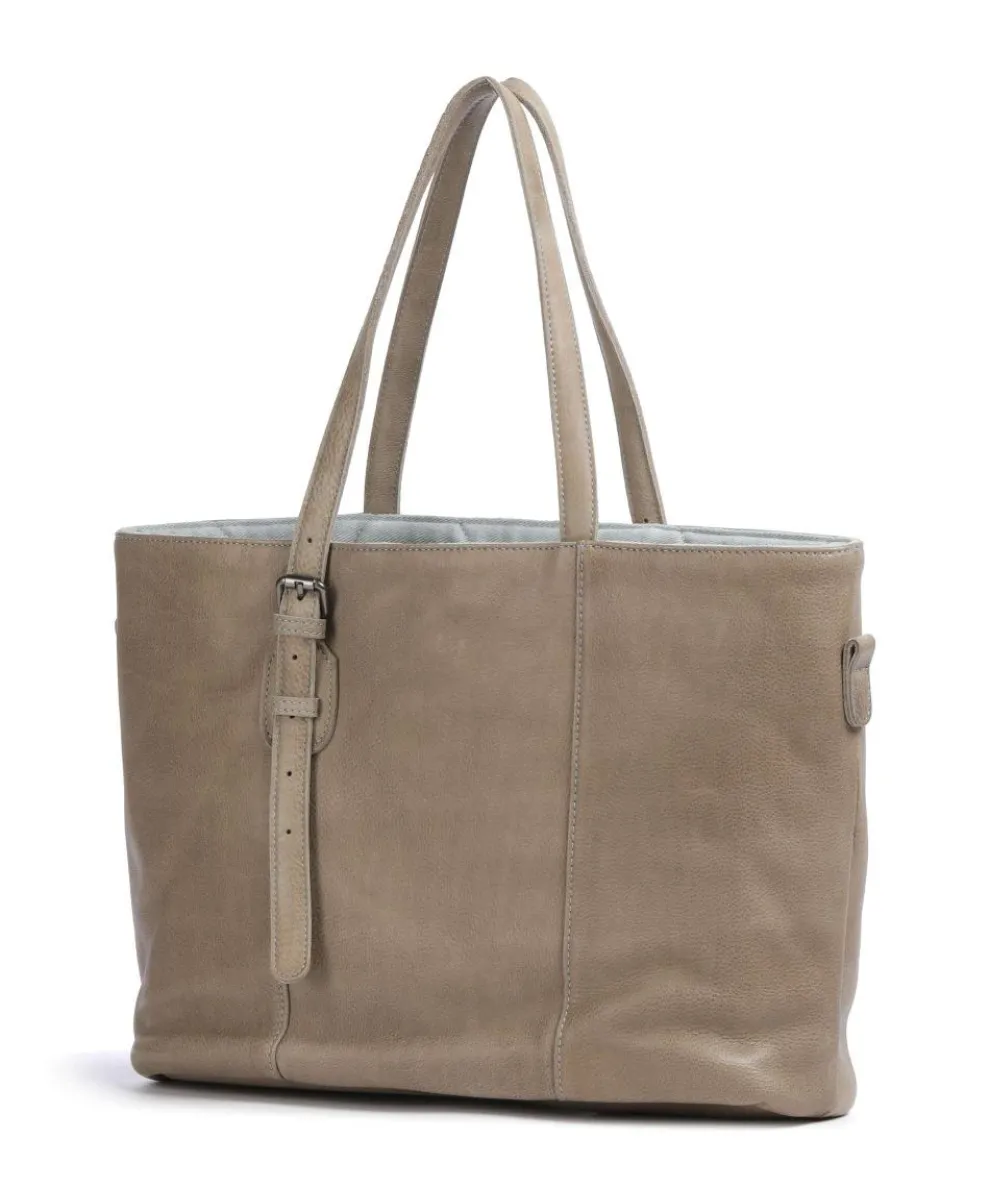 Reversible Shopper genarbtes Leder hellbraun