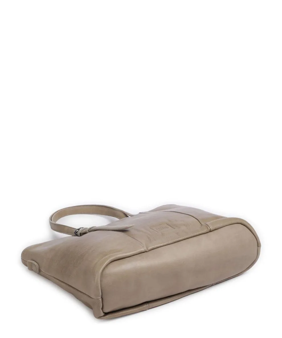 Reversible Shopper genarbtes Leder hellbraun