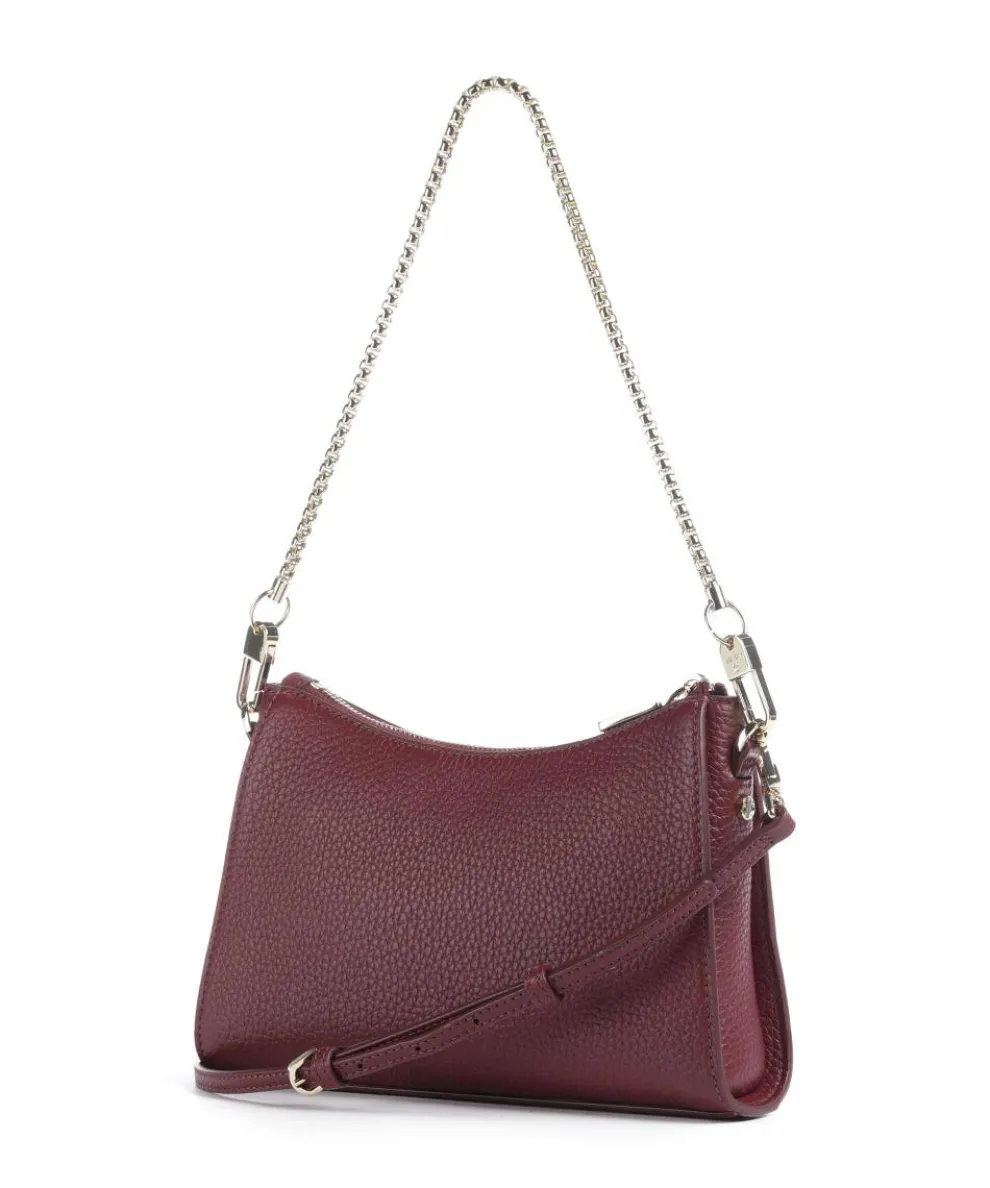 Ivy S Schultertasche genarbtes Rindsleder dunkelrot