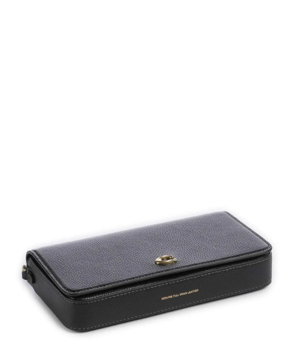 Essential Umhängetasche genarbtes Leder schwarz