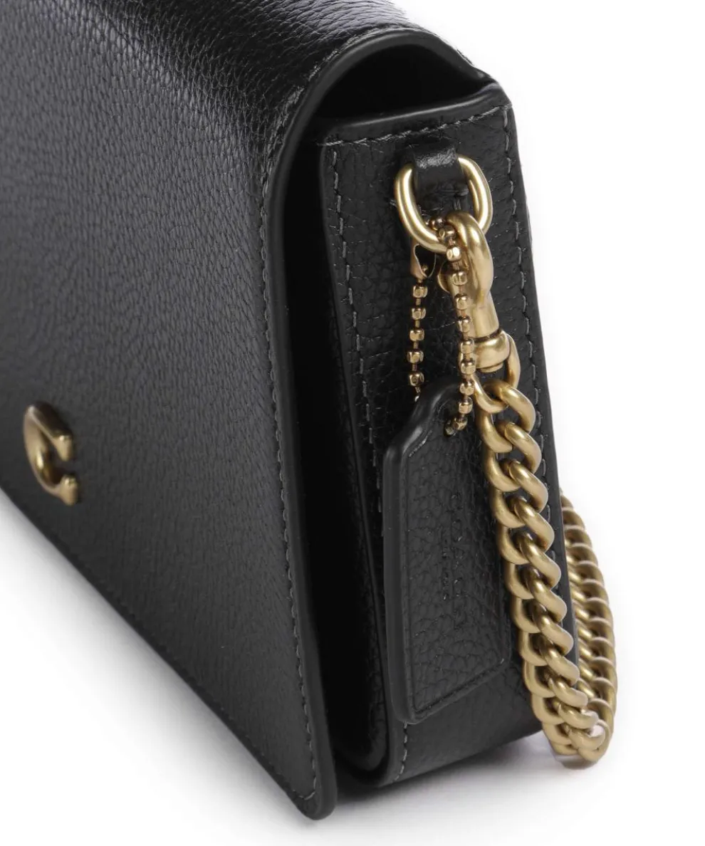 Essential Umhängetasche genarbtes Leder schwarz