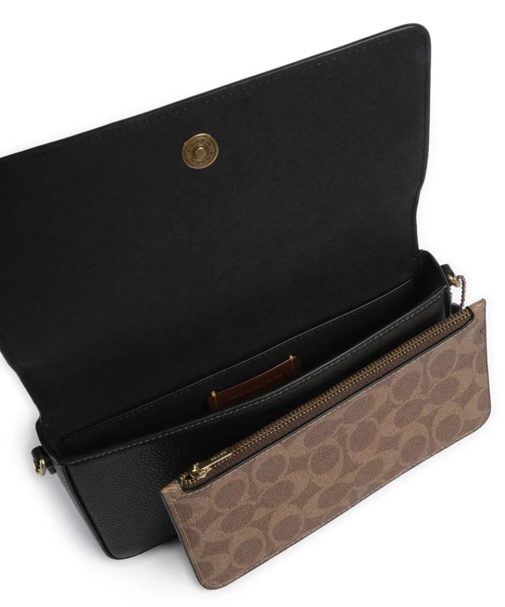 Essential Umhängetasche genarbtes Leder schwarz