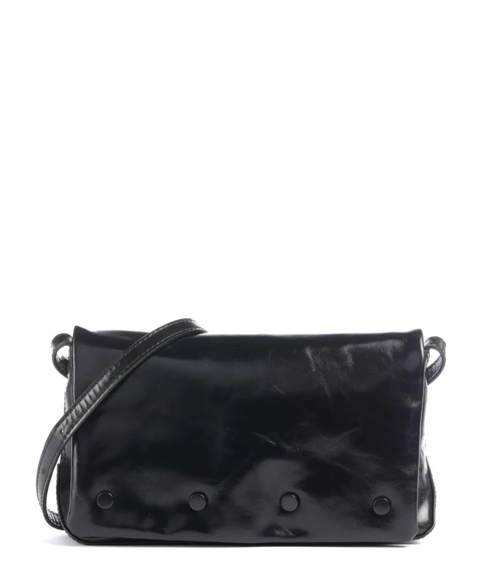 Rive Paper Touch Crinkle S Umhängetasche fein genarbtes Leder schwarz