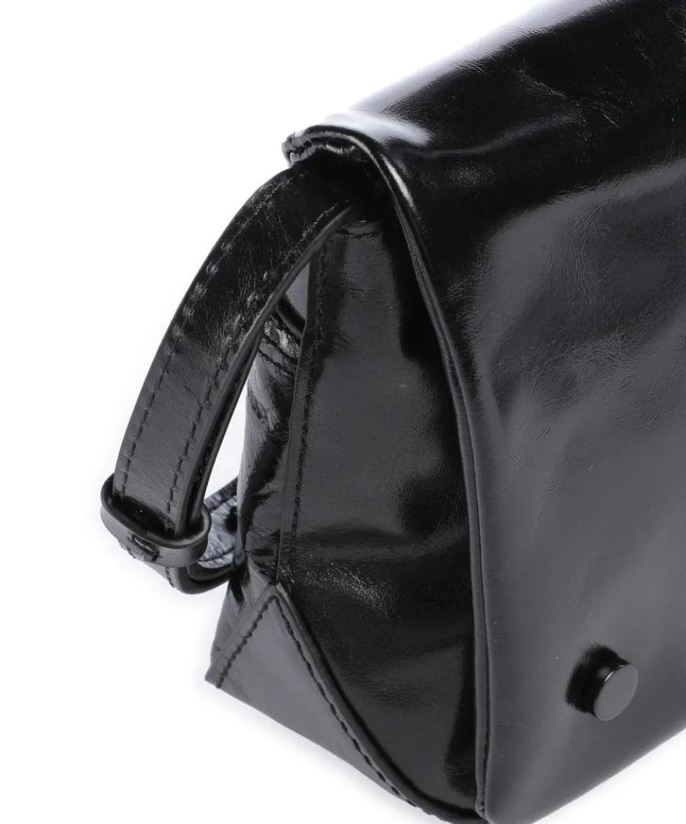 Rive Paper Touch Crinkle S Umhängetasche fein genarbtes Leder schwarz