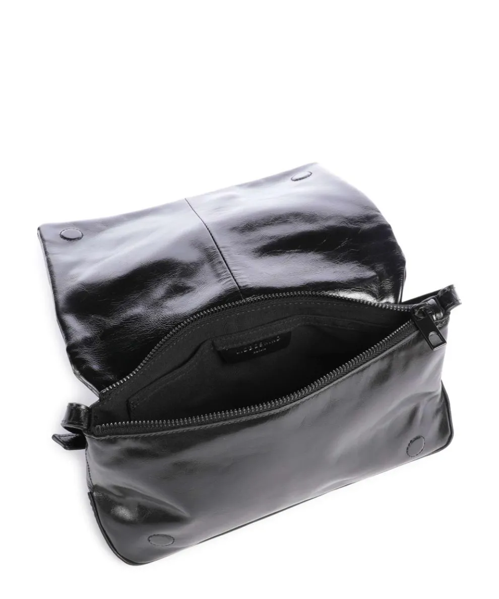 Rive Paper Touch Crinkle S Umhängetasche fein genarbtes Leder schwarz