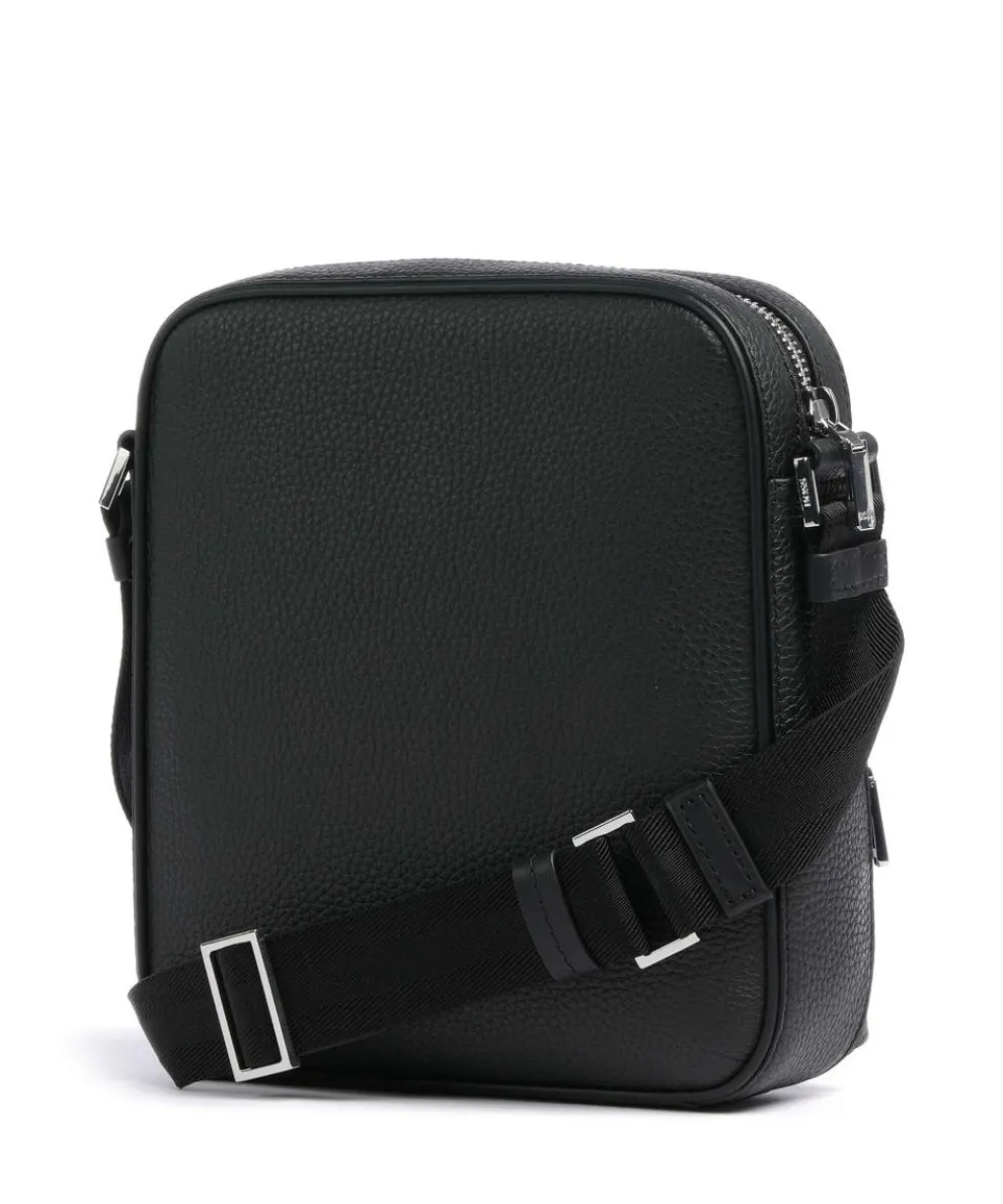 Crosstown Umhängetasche genarbtes Rindsleder schwarz