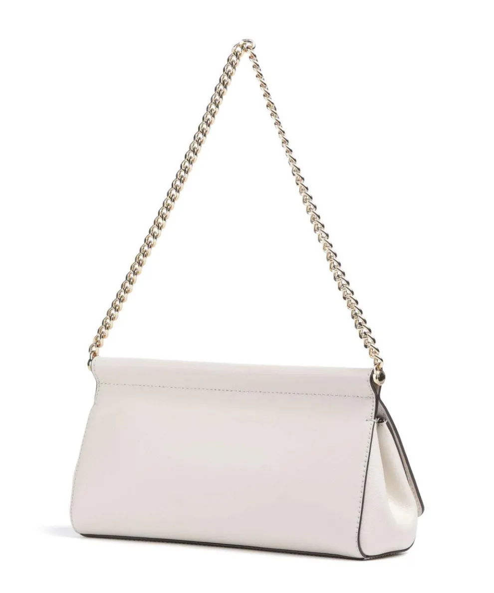 Carmine Medium Schultertasche genarbtes Leder creme