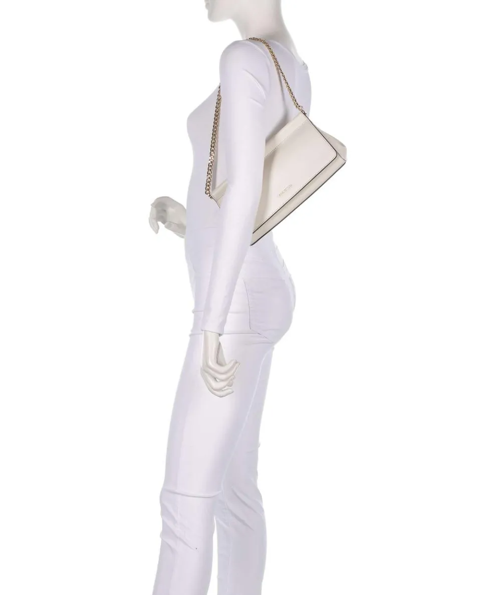 Carmine Medium Schultertasche genarbtes Leder creme