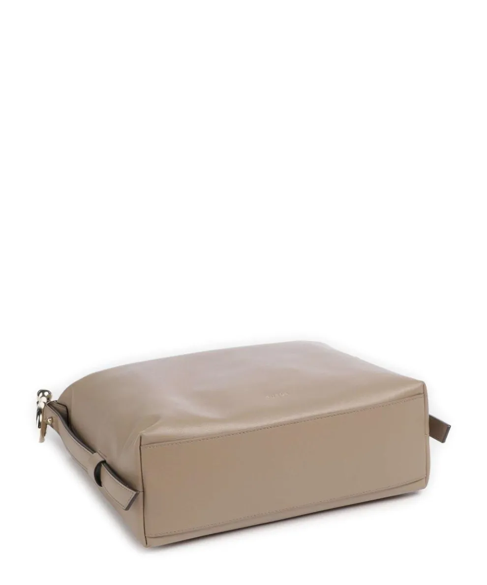 Tonie M Beuteltasche fein genarbtes Leder beige