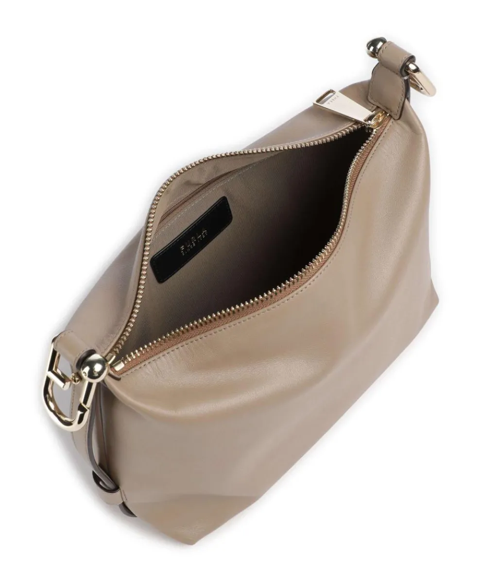 Tonie M Beuteltasche fein genarbtes Leder beige
