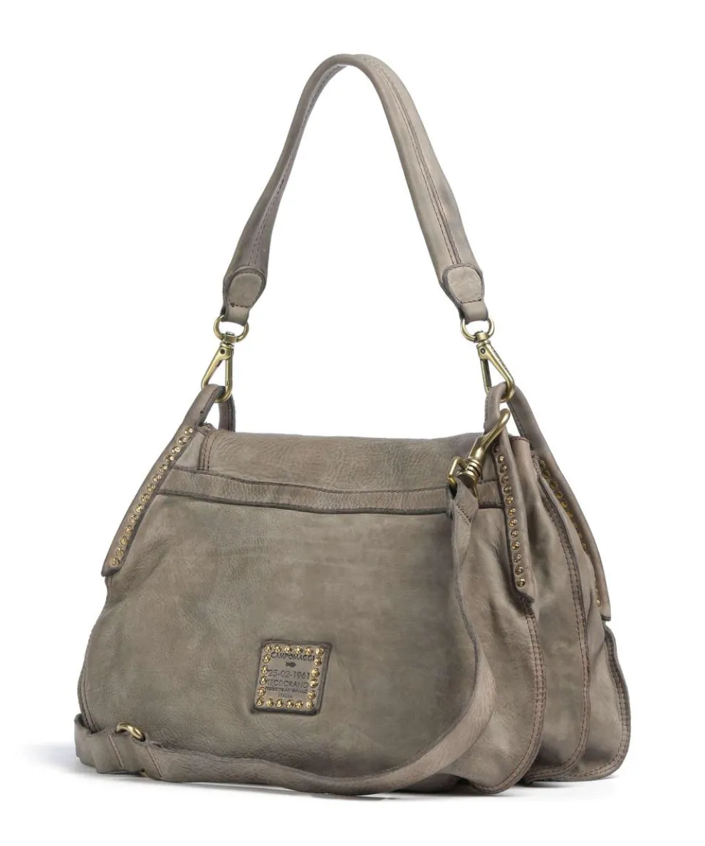 Beuteltasche fein genarbtes Rindsleder grau